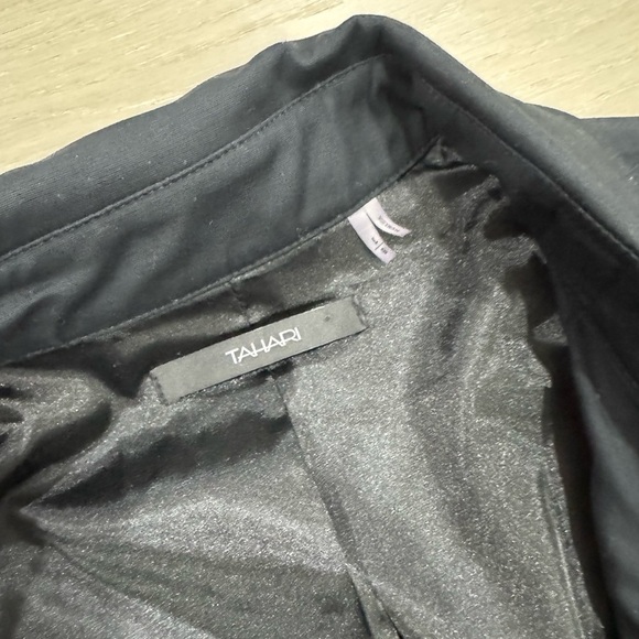 Tahari Black Belted Trench Coat - Picture 8 of 10